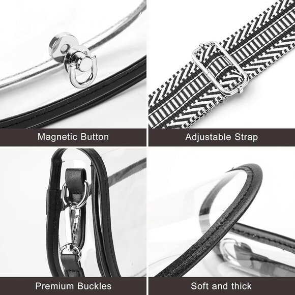 Clear Crossbody Bag Stadium Approved for Women,clear Bags for Stadium Events,cle - Picture 4 of 6